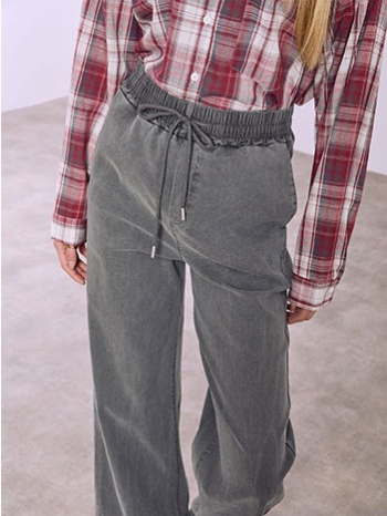 παντελόνι wide leg με denim όψη sq9844.1335+5 σε προσφορά