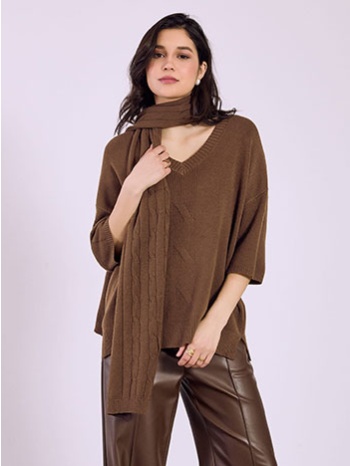 πουλόβερ με αποσπώμενο κασκόλ sq7568.4029+4 σε προσφορά