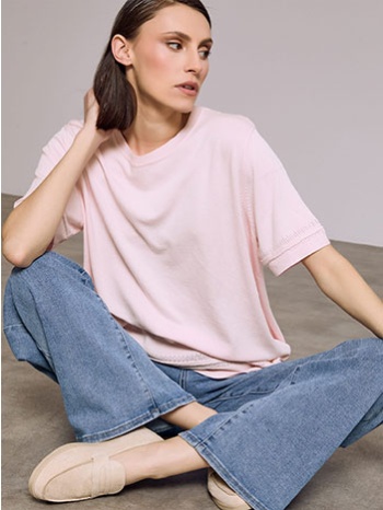 μπλούζα κοντομάνικη με βισκόζη sq7642.4185+5 σε προσφορά