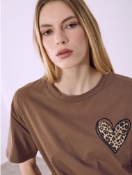 t-shirt με λεοπάρ καρδιά sq7591.4357+2