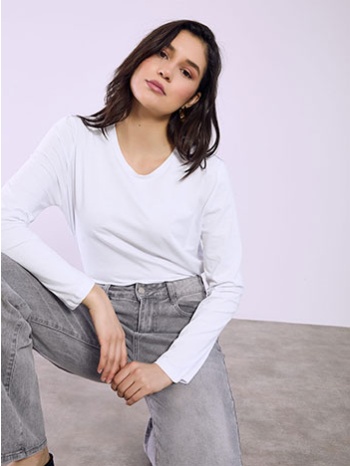 μπλούζα μονόχρωμη με βαμβάκι sq7616.4216+2