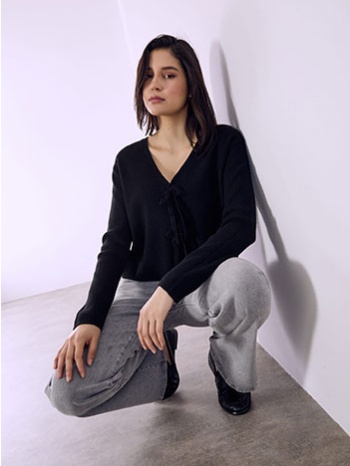 ζακέτα πλεκτή με δεσίματα sq7572.5319+1 σε προσφορά