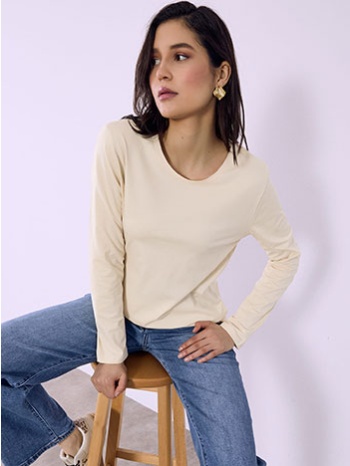 μπλούζα μονόχρωμη με βαμβάκι sq7616.4216+4