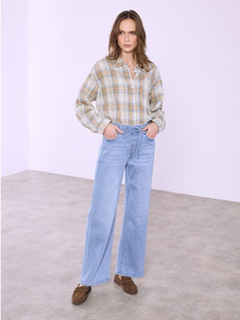 τζιν με ελαστική μέση wide leg sq1628.1466+1 σε προσφορά