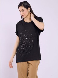 μπλούζα με λουλούδι απο παγιέτες sq7590.4199+1