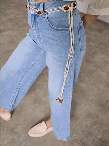 τζιν wide leg με κορδόνι ζώνη sq1628.1118+2 σε προσφορά