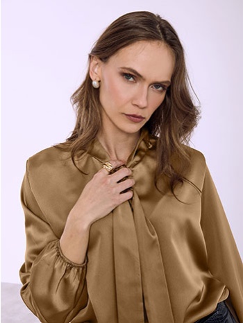 μπλούζα σατέν με δέσιμο sq8011.4863+3 σε προσφορά