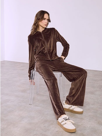 σετ φόρμας βελούδινο με κουκούλα sq7591.0214+2 σε προσφορά