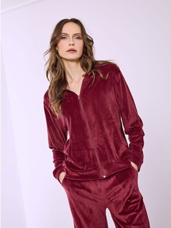 σετ φόρμας βελούδινο με κουκούλα sq7591.0214+4 σε προσφορά