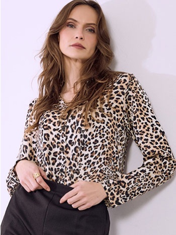 πουκάμισο σατέν λεοπάρ sq9844.3029+2