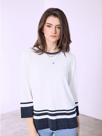 μπλούζα με μεταλλιζέ ρίγες sq7616.4550+6