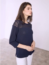 μπλούζα με διάτρητες λεπτομέρειες sq7616.4552+5