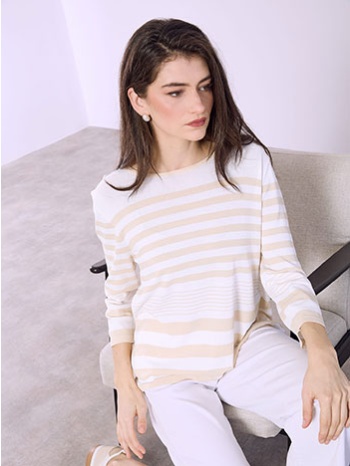 μπλούζα ριγέ με βισκόζη sq7616.4553+5