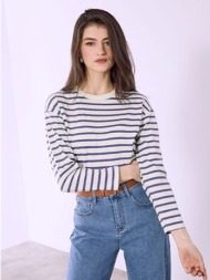 μπλούζα ριγέ με βαμβάκι sq8011.4709+3