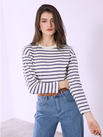 μπλούζα ριγέ με βαμβάκι sq8011.4709+3