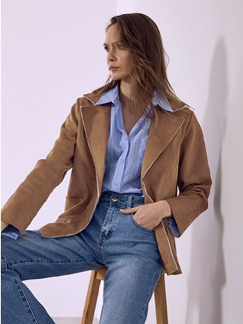 σακάκι με σουέντ όψη sq7743.5735+1 σε προσφορά