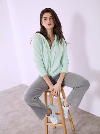 ζακέτα πλεκτή με κουκούλα sq874.5305+2 σε προσφορά