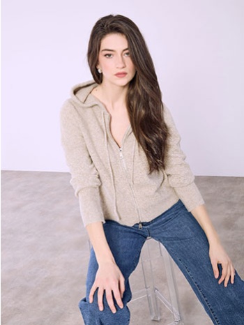 ζακέτα πλεκτή με κουκούλα sq874.5305+3 σε προσφορά