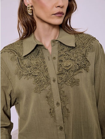 πουκάμισο βαμβακερό με κέντημα sq9844.3169+6 σε προσφορά