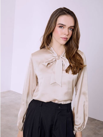 μπλούζα σατέν με δέσιμο sq8011.4863+9 σε προσφορά