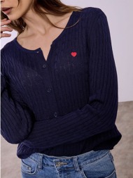 ζακέτα πλεκτή με καρδιά ...