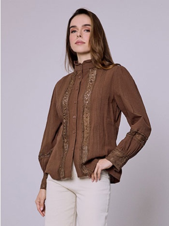 πουκάμισο με κεντητά διάτρητα σχέδια sq9844.3087+3 σε προσφορά