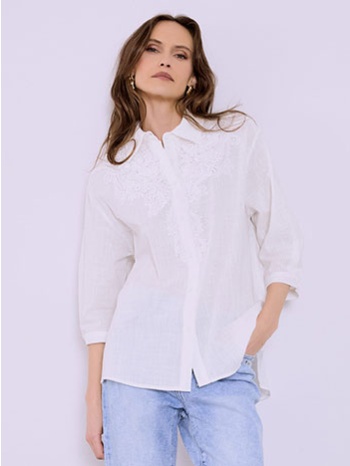 πουκάμισο βαμβακερό με κέντημα sq9844.3169+1 σε προσφορά