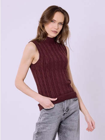 πουλόβερ αμάνικο με ψηλή λαιμόκοψη sq7583.4051+5 σε προσφορά