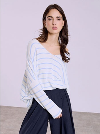 μπλούζα ριγέ oversized sq7561.4063+6