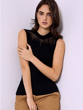 μπλούζα με ημιδιάφανο πάνω μέρος sq7693.4172+3