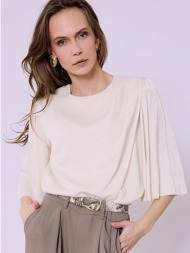 μπλούζα σατέν με μανίκι ...