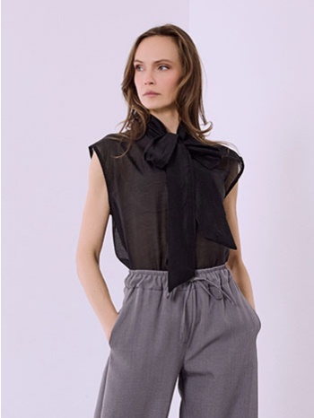 μπλούζα ημιδιάφανη με δέσιμο sq7732.4203+1