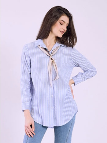 πουκάμισο ριγέ με εμπριμέ μαντήλι sq7570.3863+2 σε προσφορά