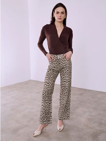 τζιν wide leg με animal print sq1628.1108+1