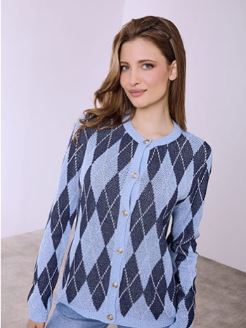 ζακέτα πλεκτή με ρόμβους sq7587.5135+4 σε προσφορά