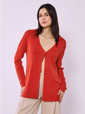 ζακέτα μονόχρωμη με κουμπί sq7616.5333+2