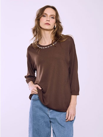 μπλούζα με πέρλες στη λαιμόκοψη sq7572.4818+2 σε προσφορά