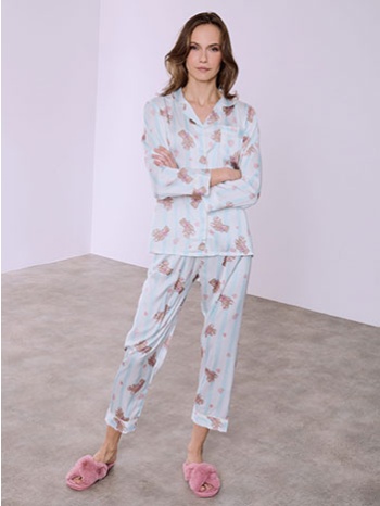 σετ πιτζάμας ριγέ με αρκουδάκι sq9858.0006+1 σε προσφορά