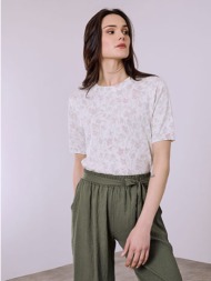 μπλούζα απο βισκόζη με λουλούδια sq7590.4708+4