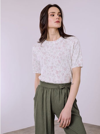 μπλούζα απο βισκόζη με λουλούδια sq7590.4708+4 σε προσφορά