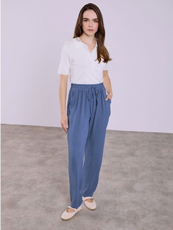 παντελόνι μονόχρωμο με βισκόζη sq1755.1848+4 σε προσφορά