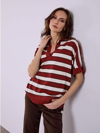 μπλούζα ριγέ με κλασικό γιακά sq7583.4126+4 σε προσφορά