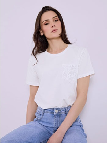 t-shirt με κεντητή τσέπη sq7616.4929+1