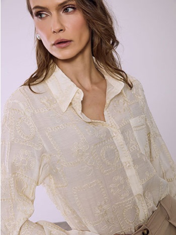 πουκάμισο με μεταλλιζέ κεντήματα sq9844.3003+2 σε προσφορά