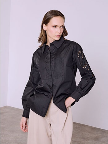 πουκάμισο βαμβακερό με κέντημα sq9844.3039+2