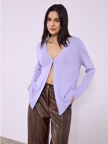 ζακέτα μονόχρωμη με κουμπί sq7616.5333+6