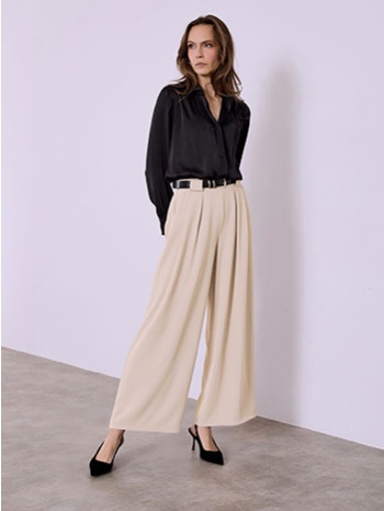 παντελόνα μονόχρωμη με πιέτες sq7732.1961+2