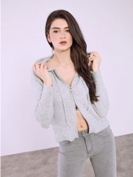 ζακέτα πλεκτή με κουκούλα sq874.5305+1