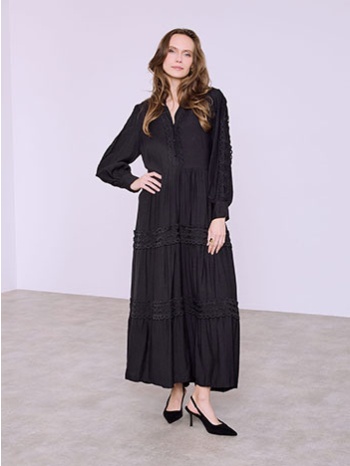 φόρεμα με κεντήματα και βολάν sq1376.8596+1