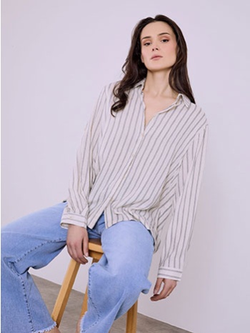 πουκάμισο ριγέ ασύμμετρο sq7948.3135+3